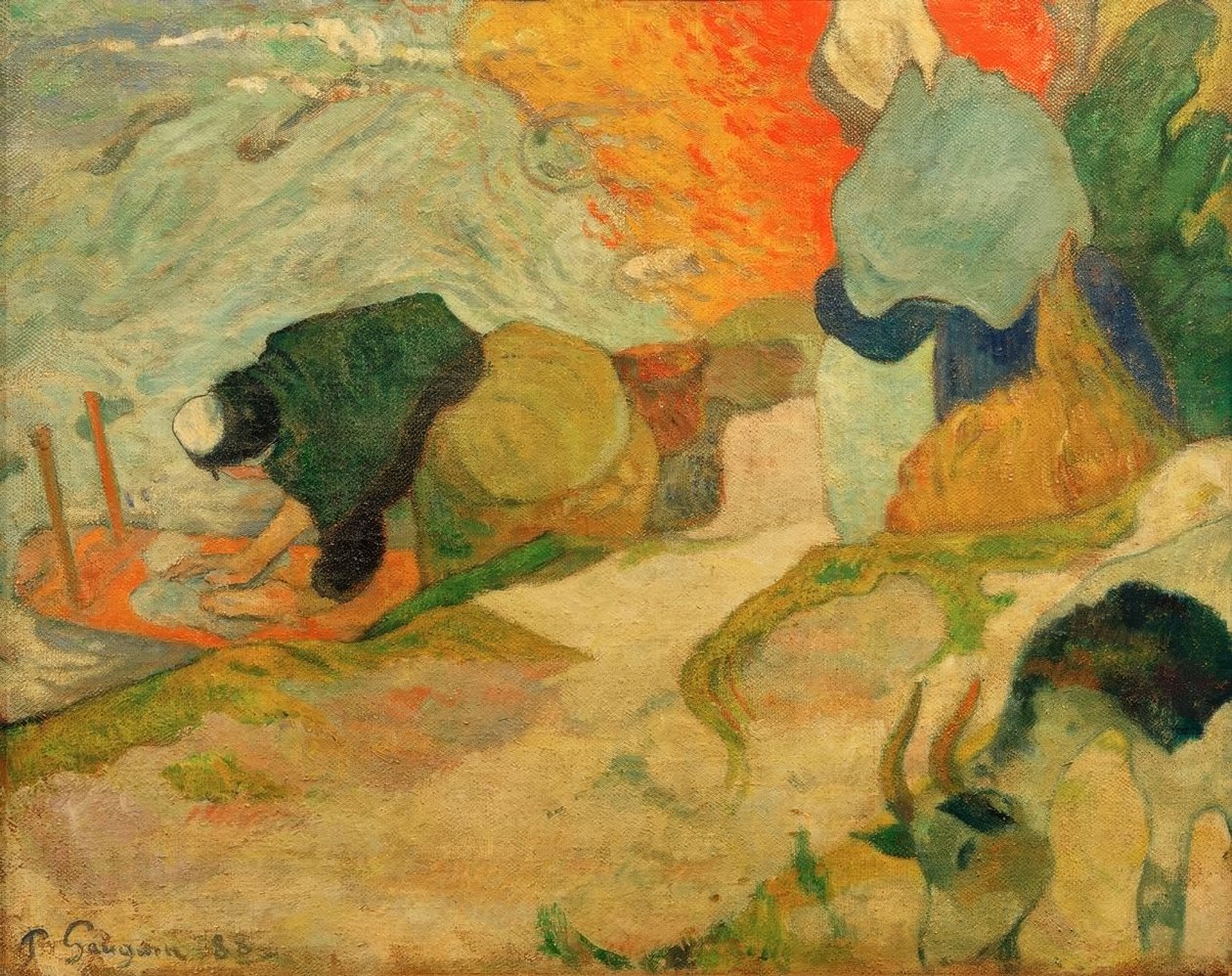 Wasvrouwen in Arles door Paul Gauguin
