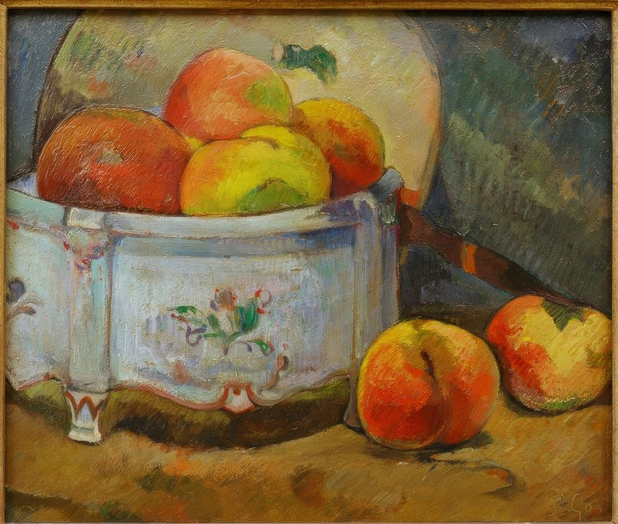Stilleven met perziken door Paul Gauguin