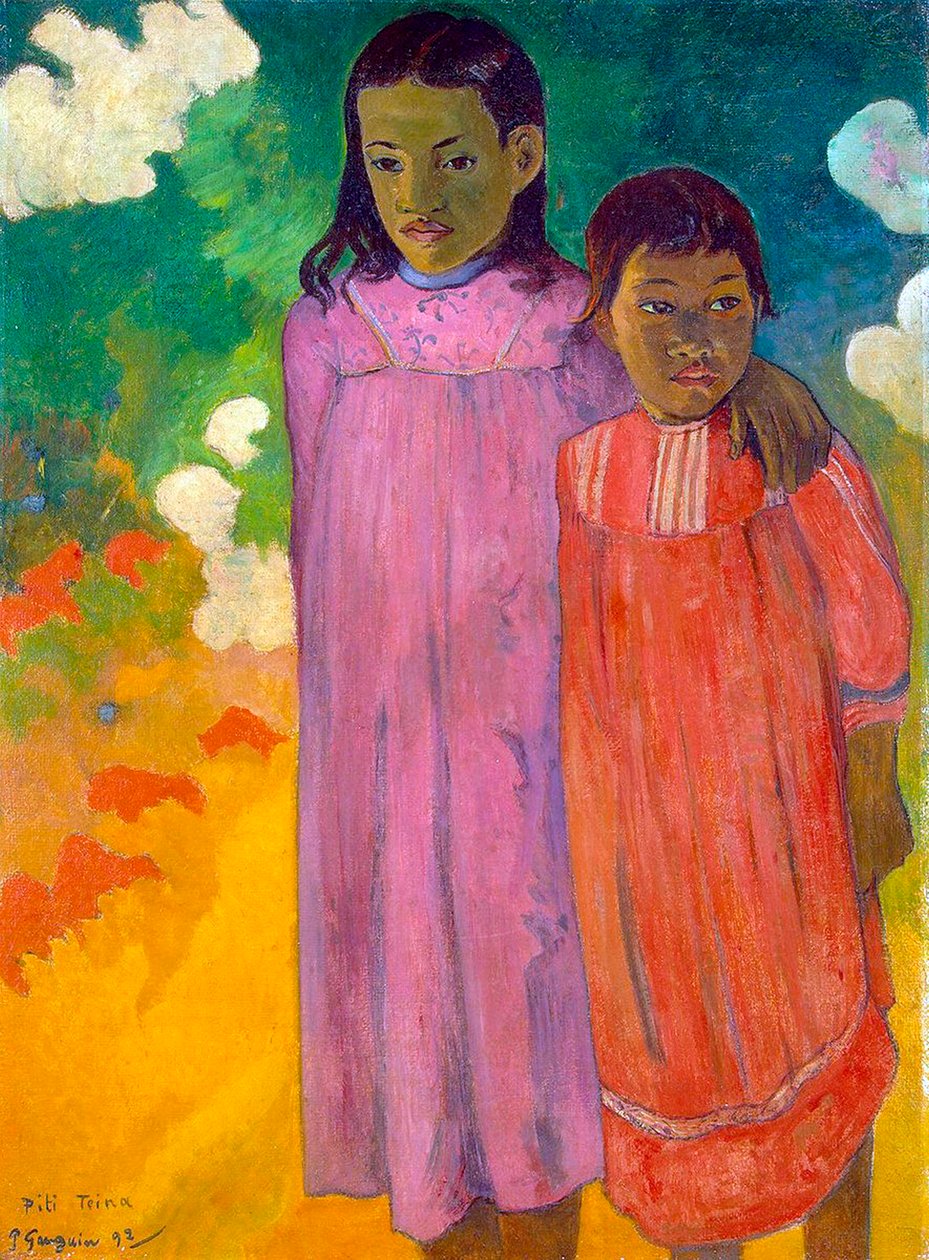 Piti Tiena, twee zussen, 1892 door Paul Gauguin