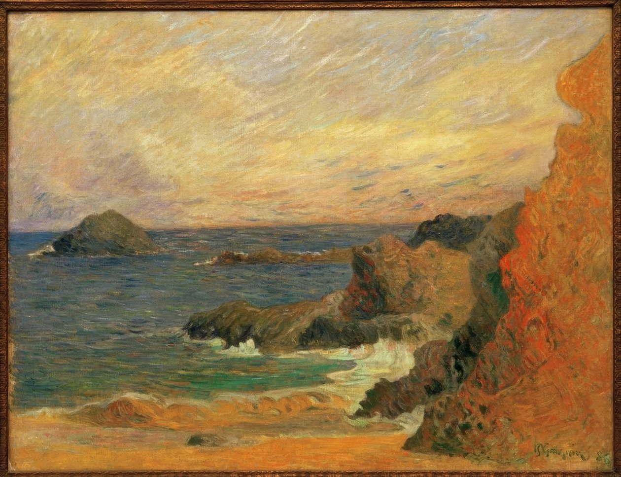 Rotsen aan de kust door Paul Gauguin