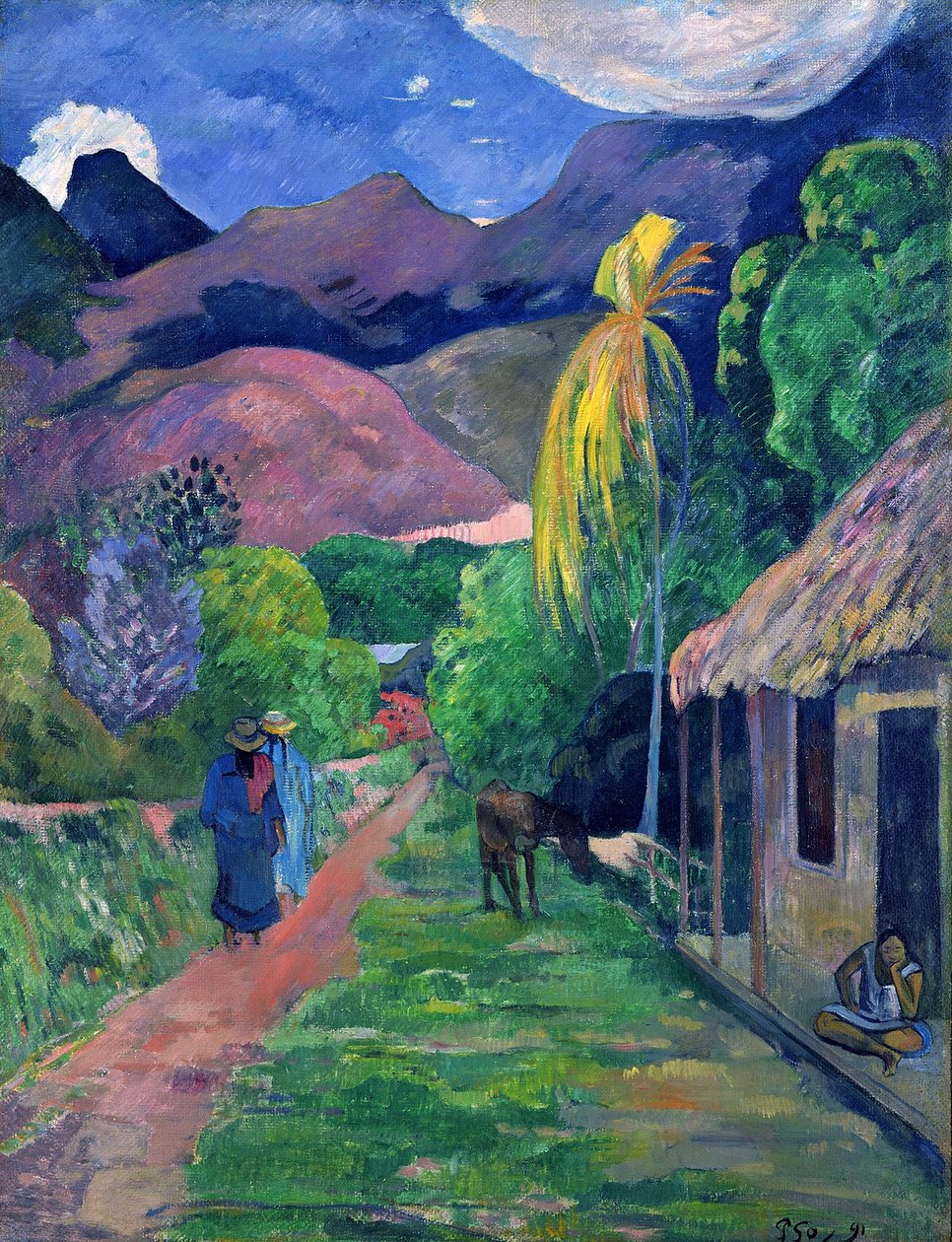 Rue de Tahiti door Paul Gauguin