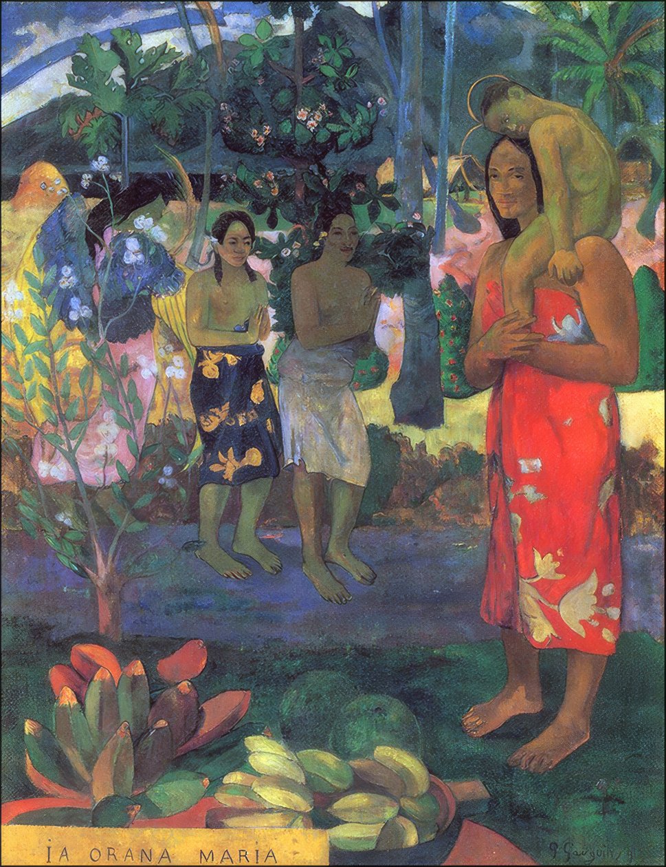 Tahiti: Ia Orana Maria (Wees gegroet Maria) 1891 door Paul Gauguin