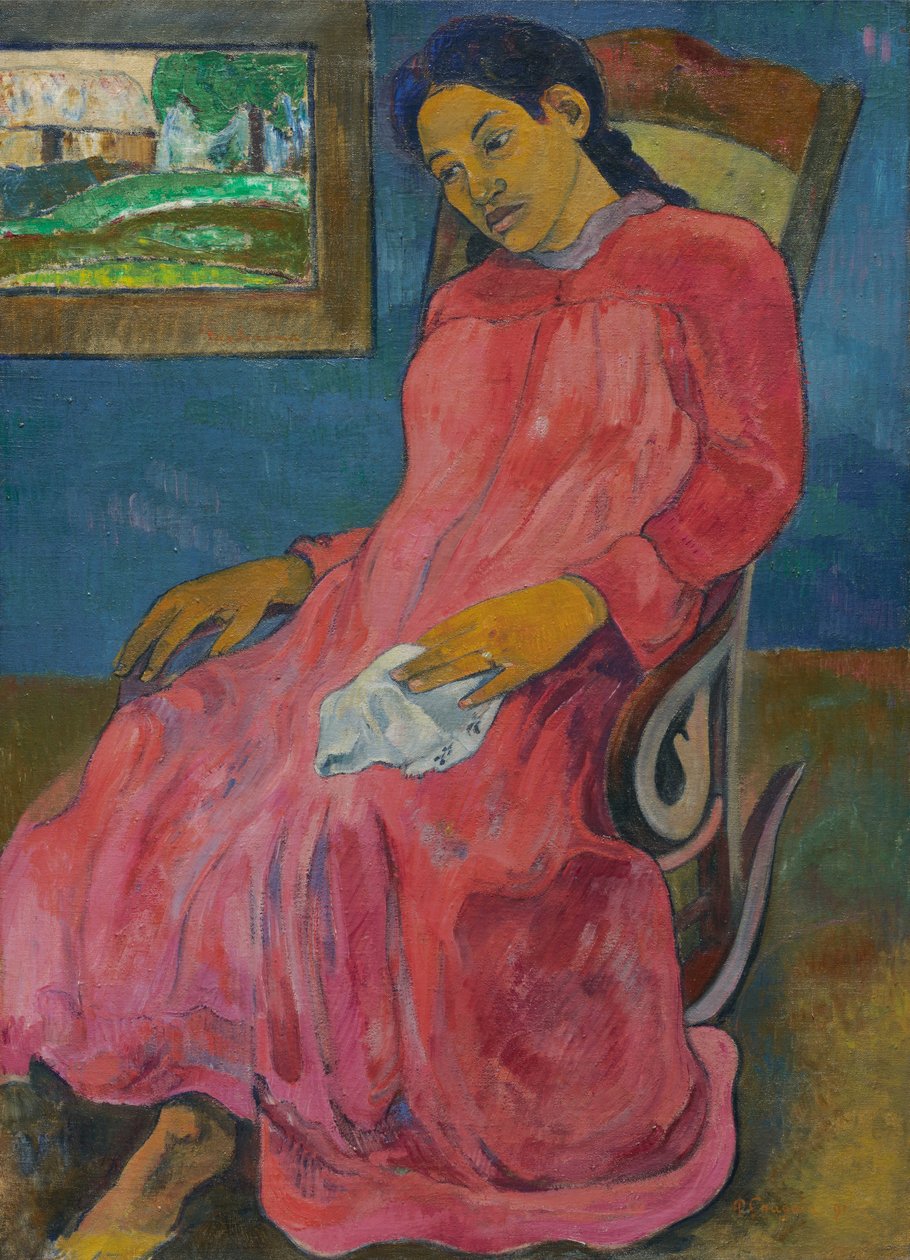 Tahitiaans:  Faaturuma Melancholisch door Paul Gauguin