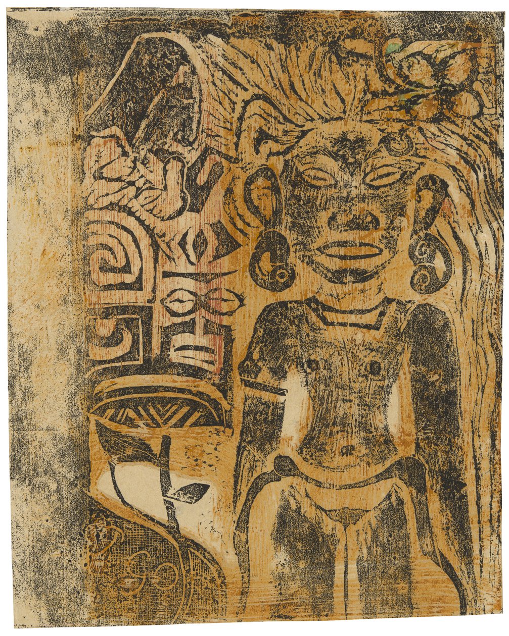 Tahitische Afgod, De Godin Hina, 1894-95 door Paul Gauguin