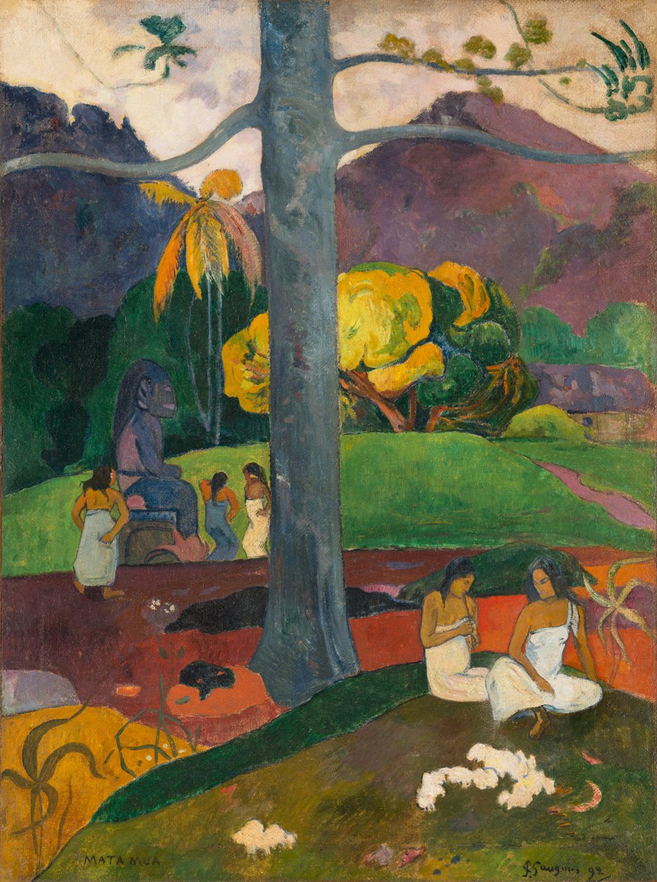 Tahitiaans:  Mata Mua in oude tijden door Paul Gauguin