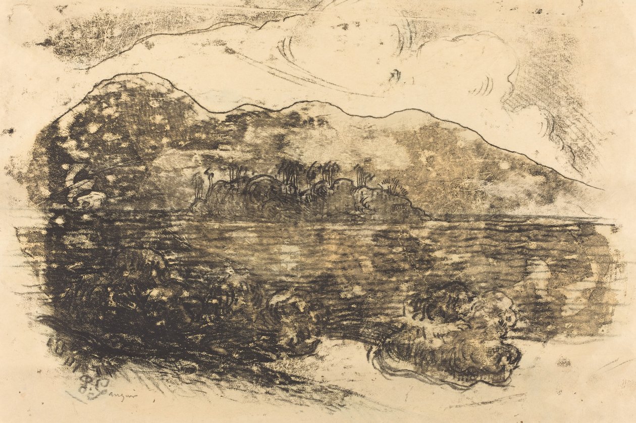 Tahitische Kust [recto], ca. 1900 door Paul Gauguin