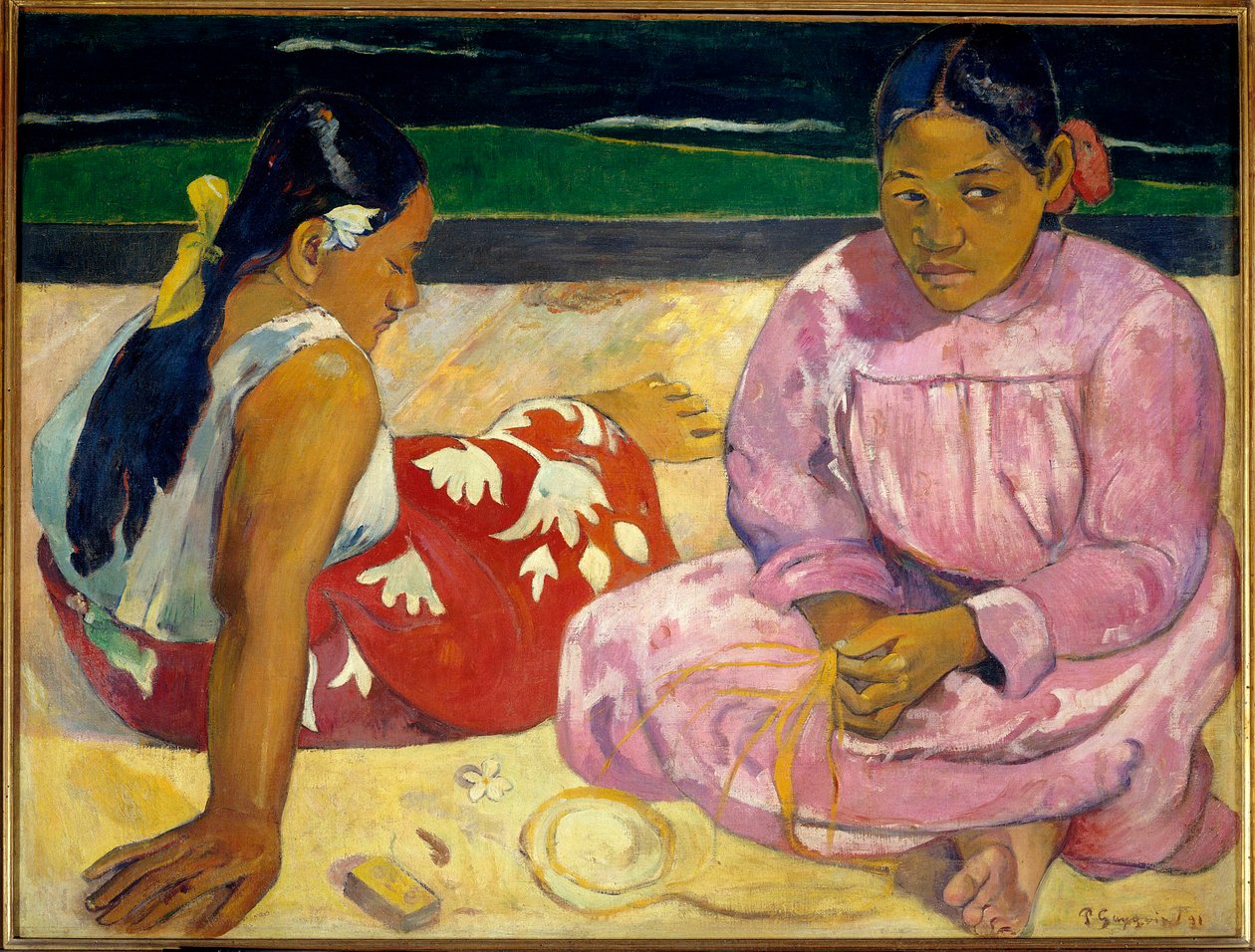 Tahitische Vrouwen of Op het Strand door Paul Gauguin
