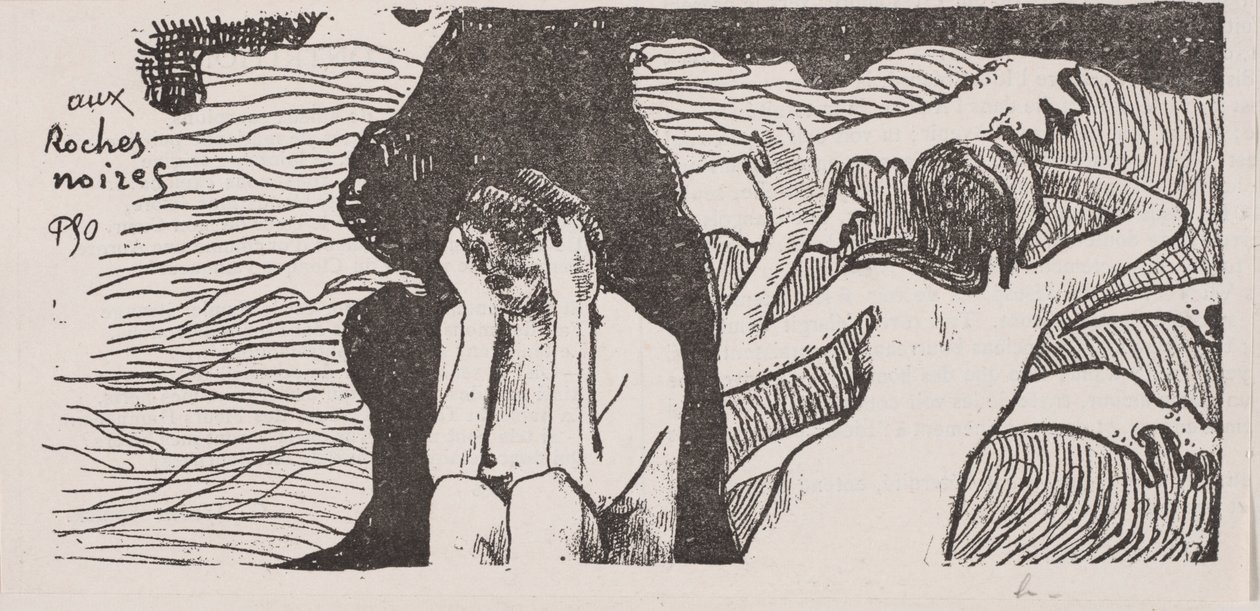 De zwarte rotsen door Paul Gauguin