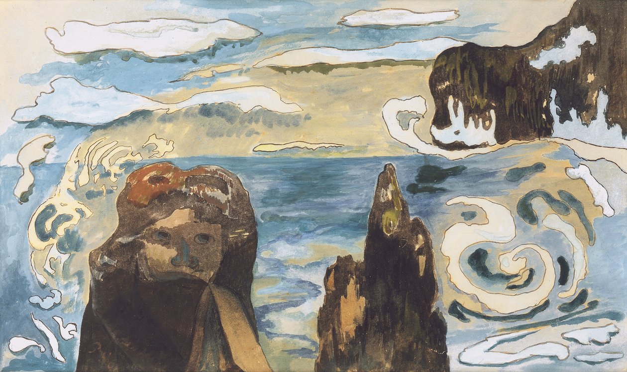 De zwarte rotsen door Paul Gauguin