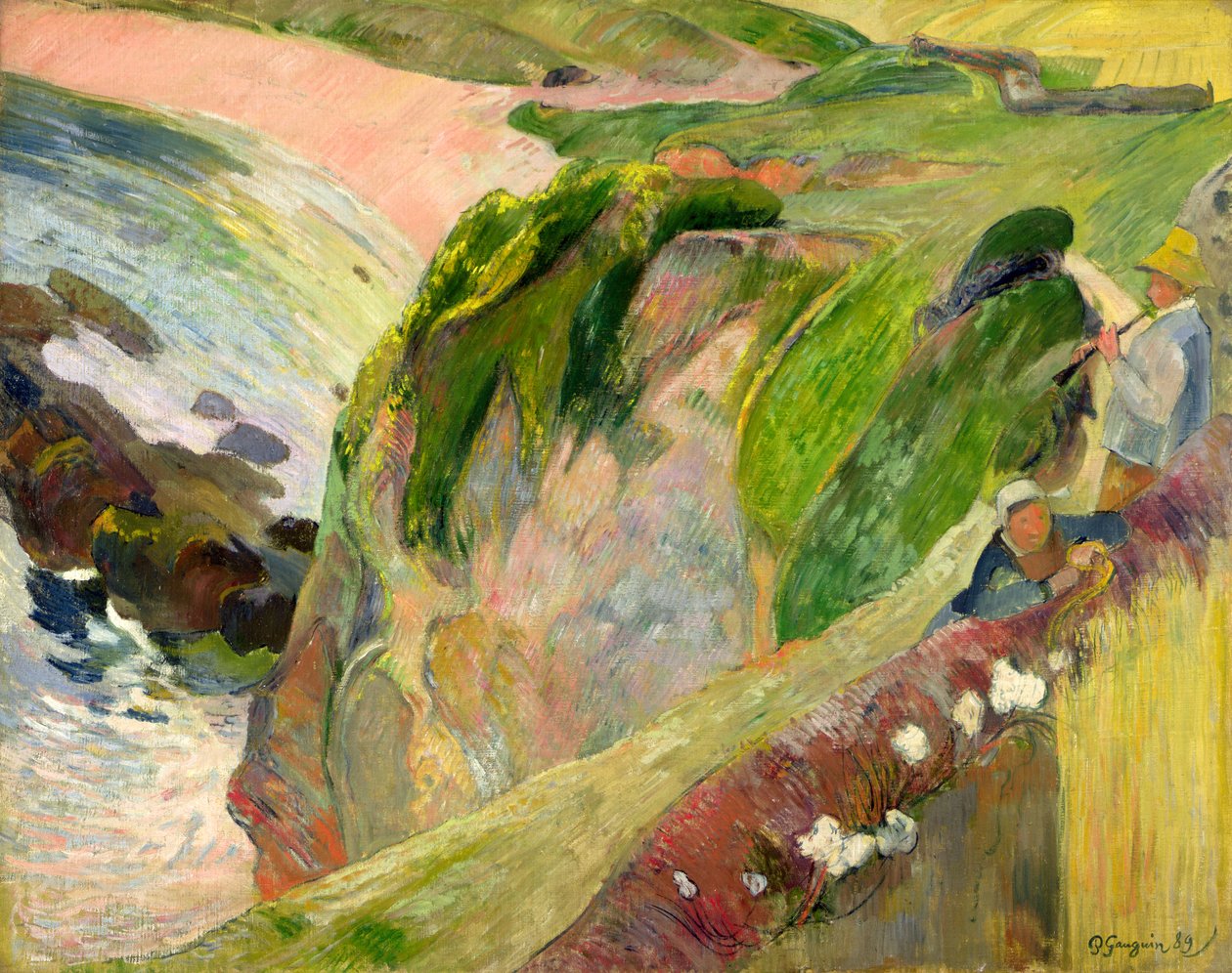 De Flageoletspeler op de Klif door Paul Gauguin