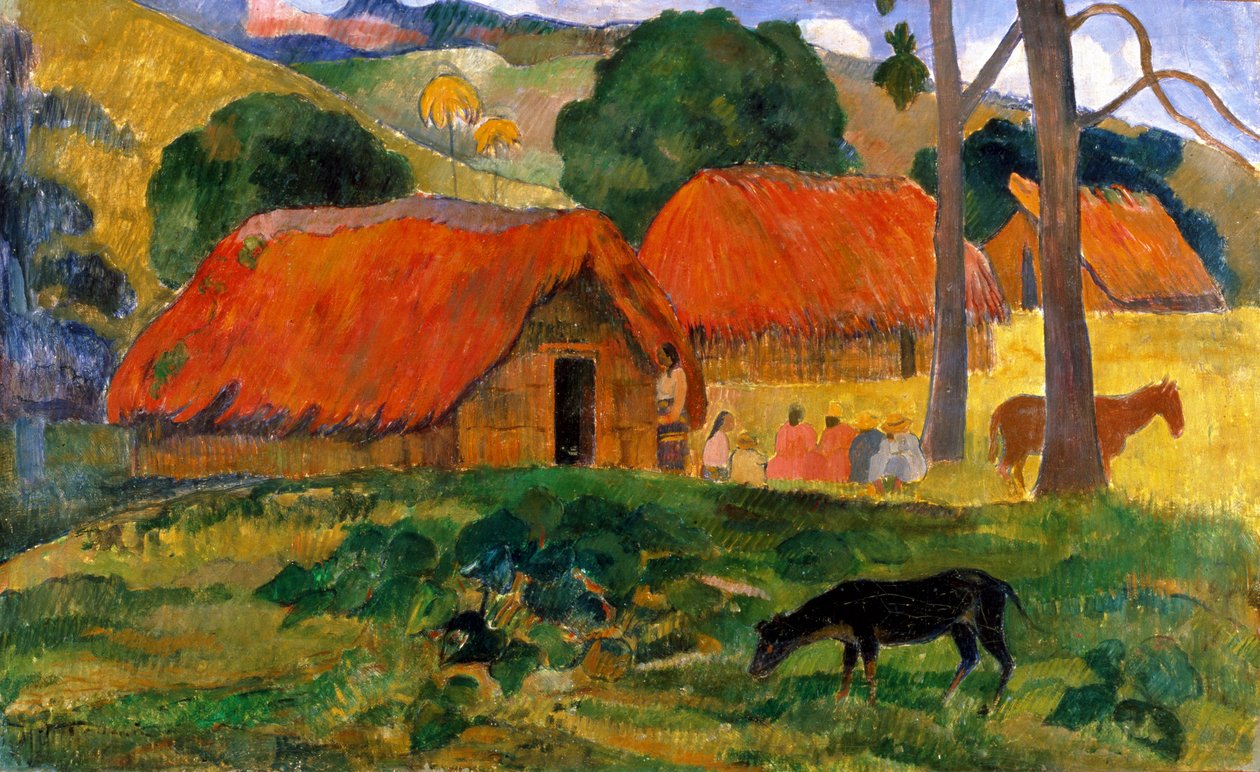 De Drie Hutten, Tahiti door Paul Gauguin