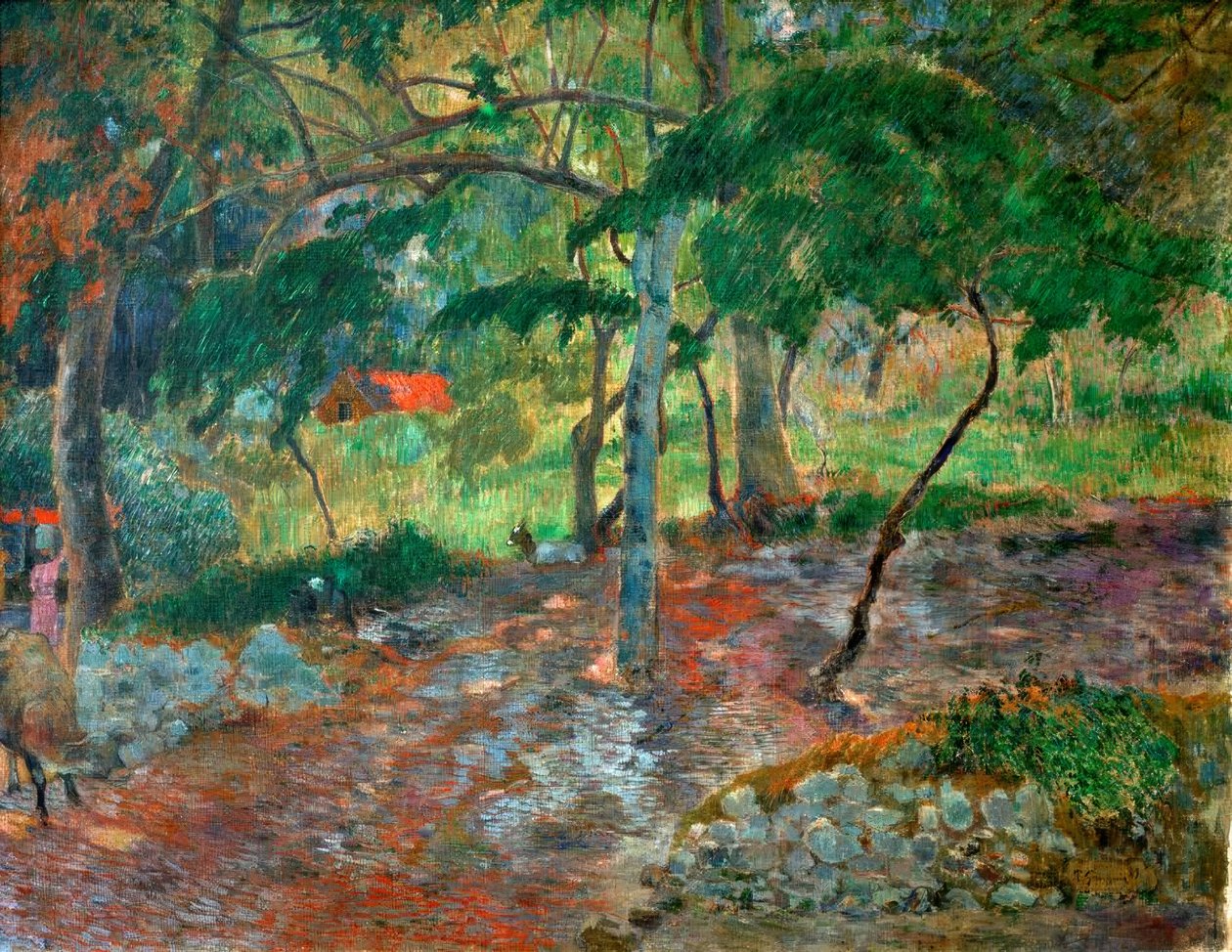 Tropisch landschap op Martinique door Paul Gauguin