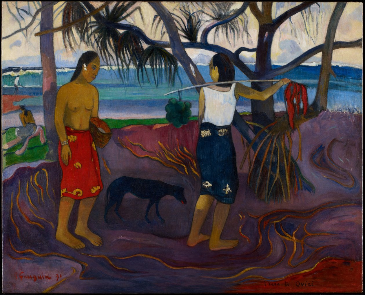 Onder de Pandanus door Paul Gauguin