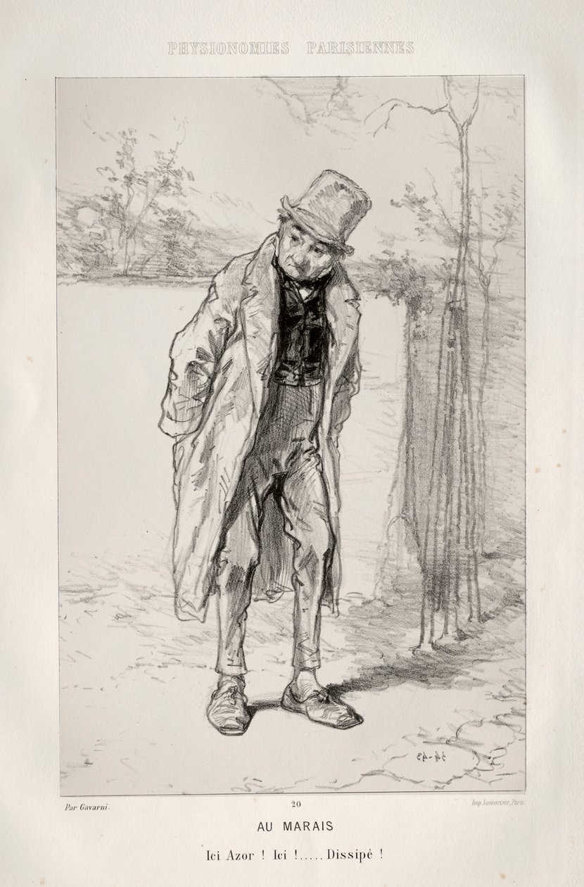 In de wijk Marais door Paul Gavarni