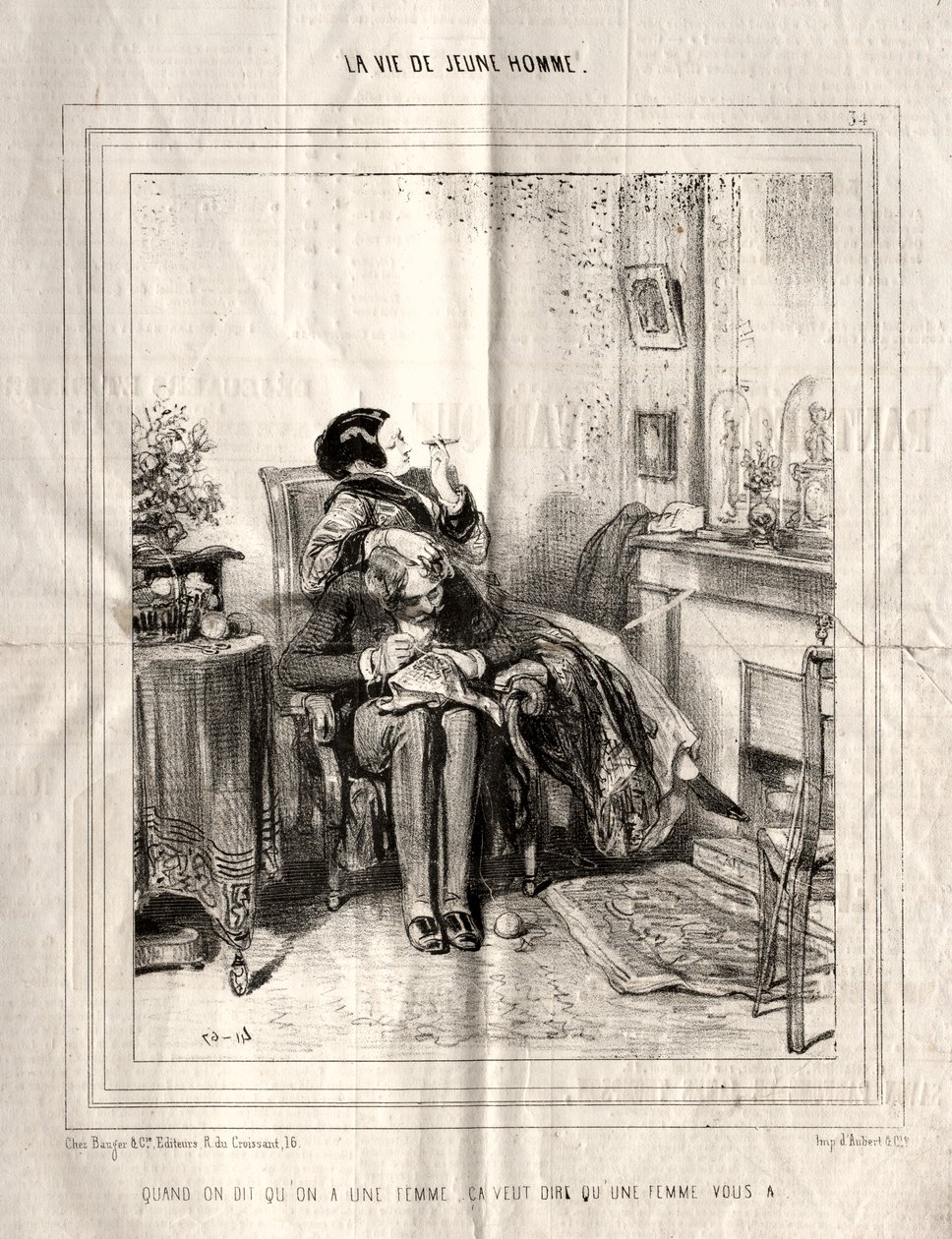 La Vie de Jeune Homme, 1842 door Paul Gavarni