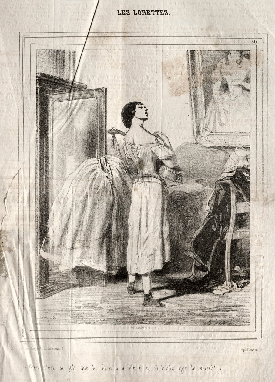 Les Lorettes, 1842 door Paul Gavarni