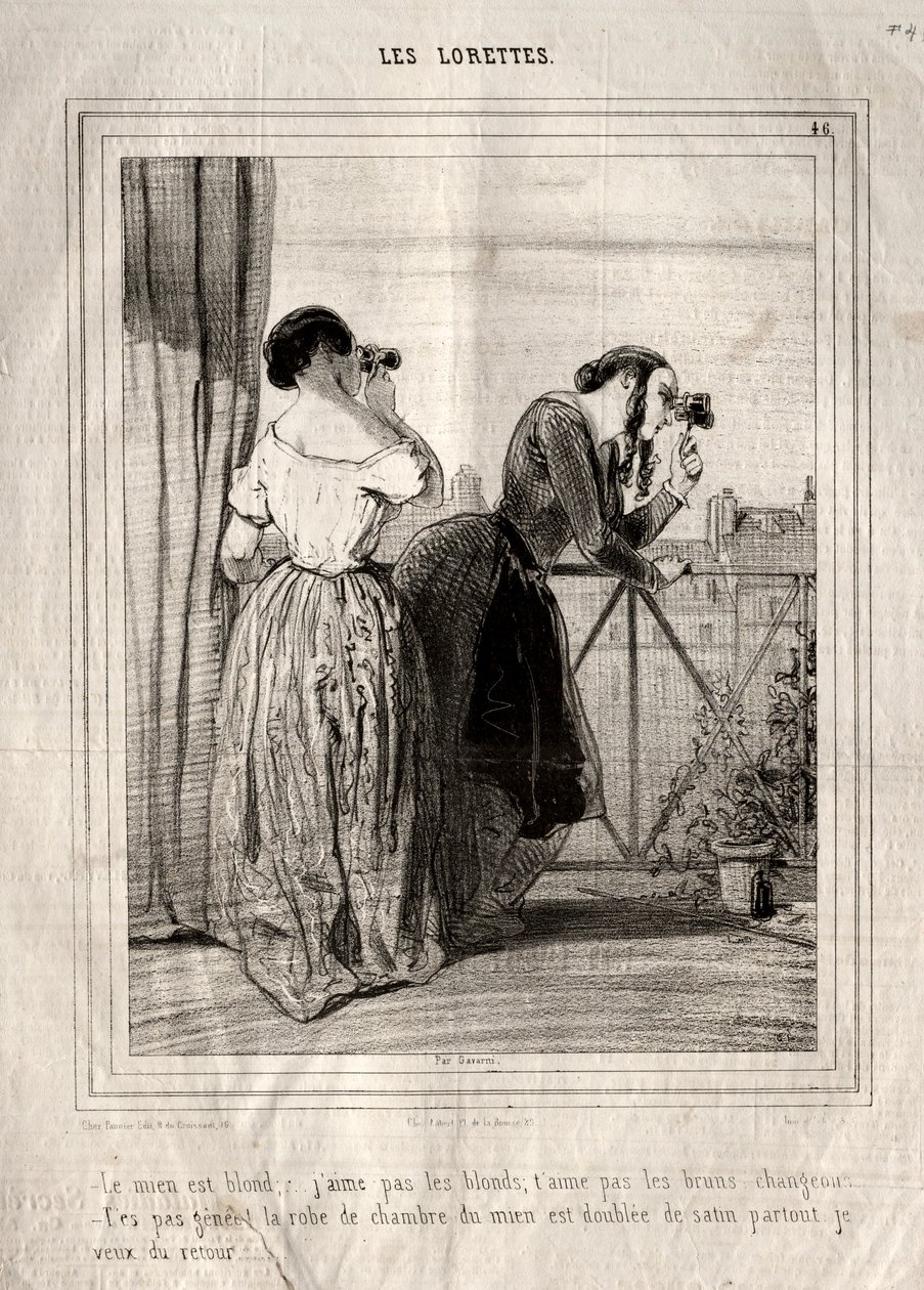 Les Lorettes, 1842 door Paul Gavarni