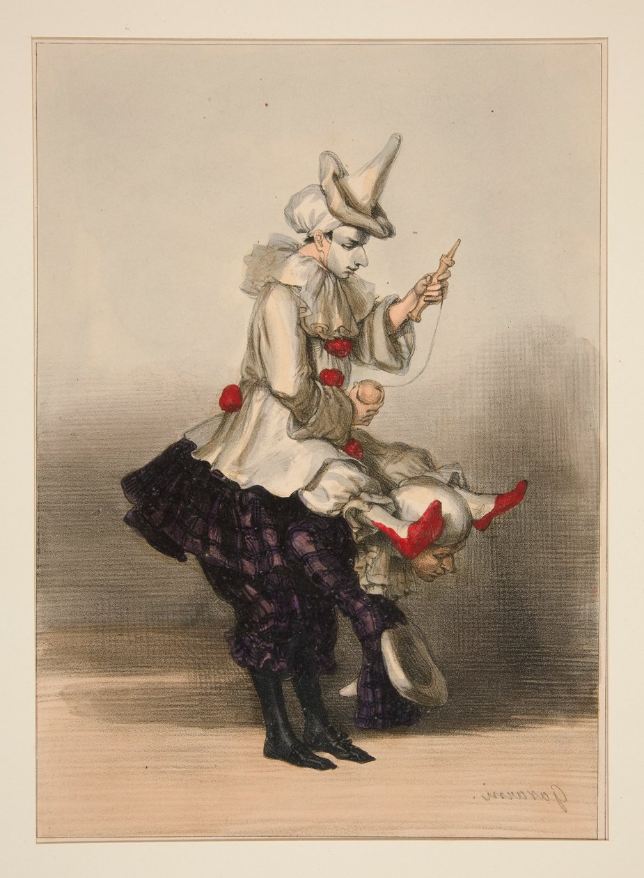 PAILLASSE ET PIERROT door Paul Gavarni
