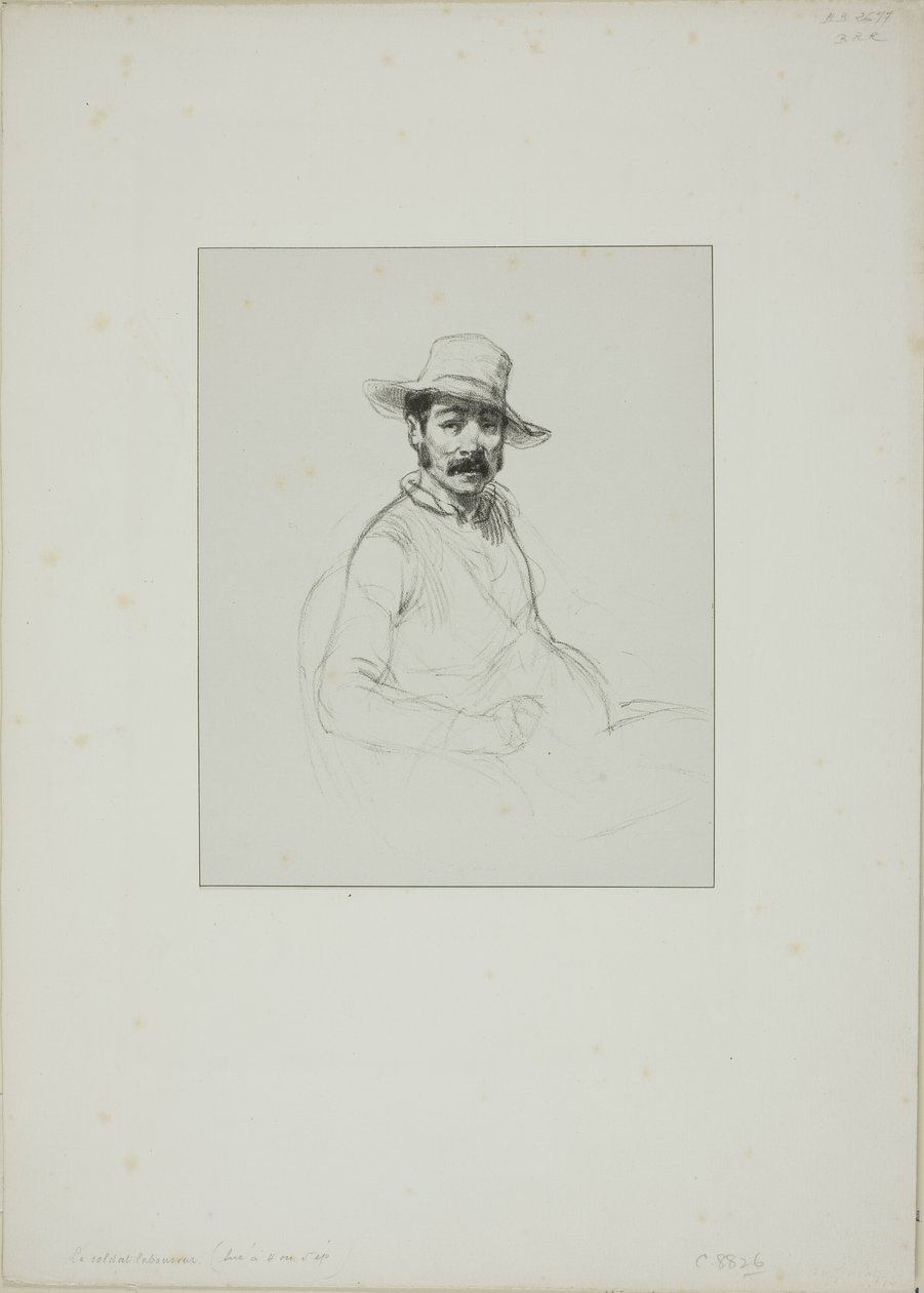 Zonder titel (De soldaat-arbeider) door Paul Gavarni