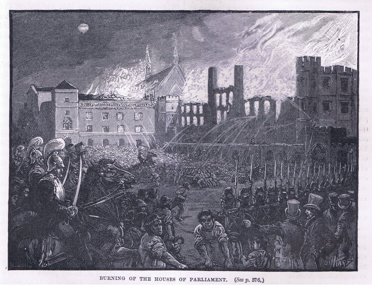 Brand van de Parlementsgebouwen 1834 door Paul Hardy