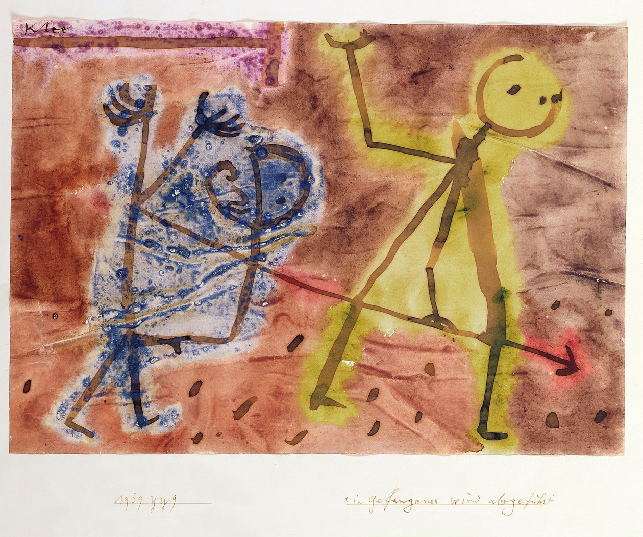 Een Gevangene wordt Weggevoerd door Paul Klee