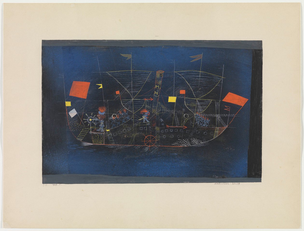 Avonturenschip, 1927 door Paul Klee