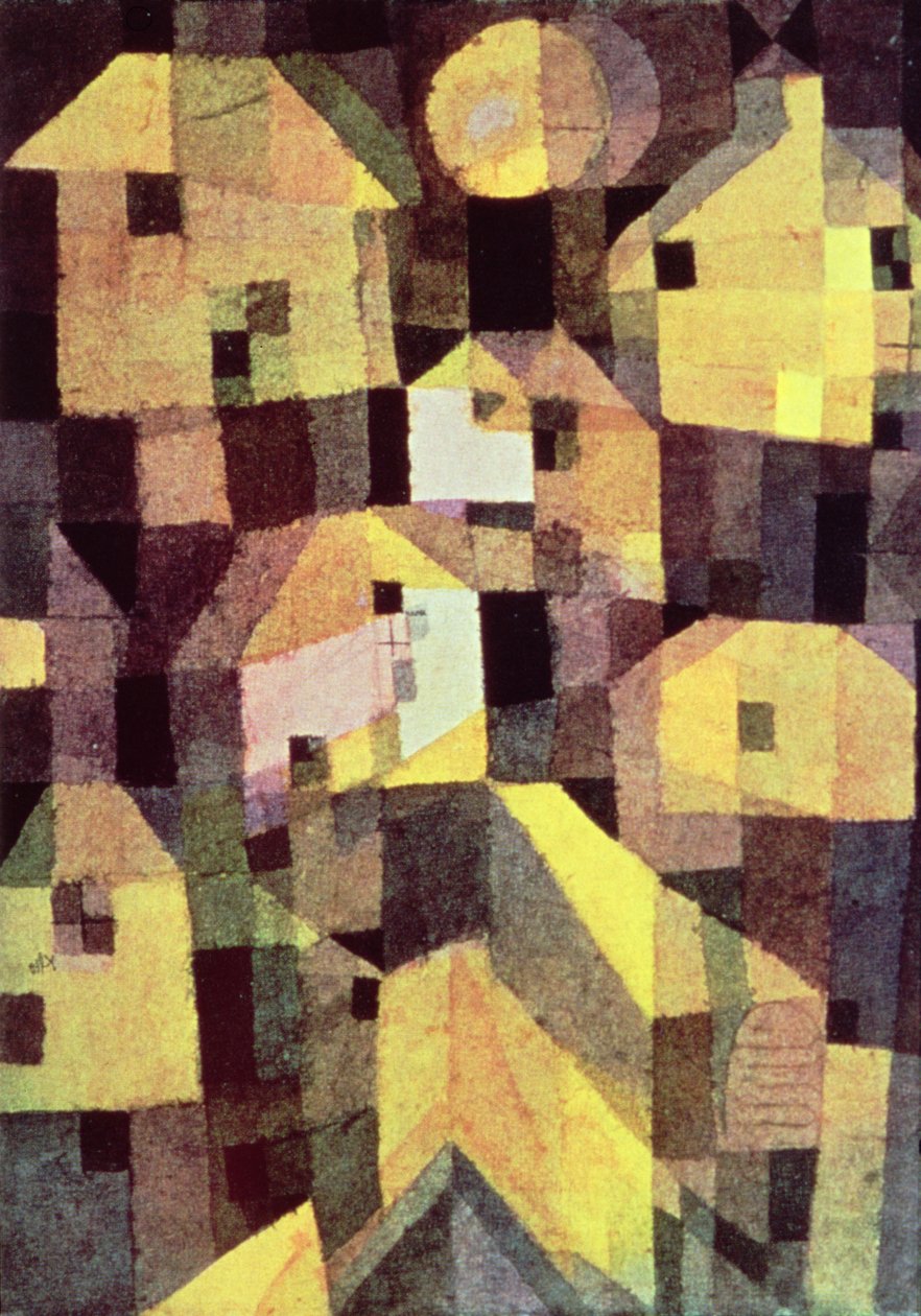 Abstracte Compositie van Huizen door Paul Klee