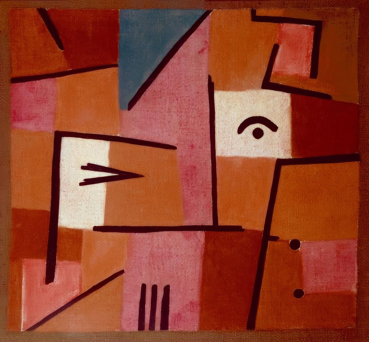 Uitzicht vanuit rood door Paul Klee