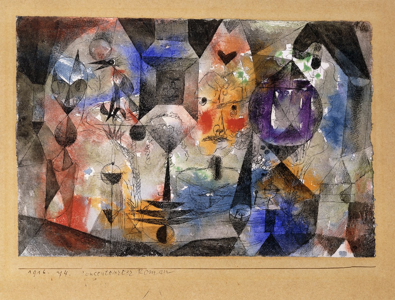 Geconcentreerde roman door Paul Klee