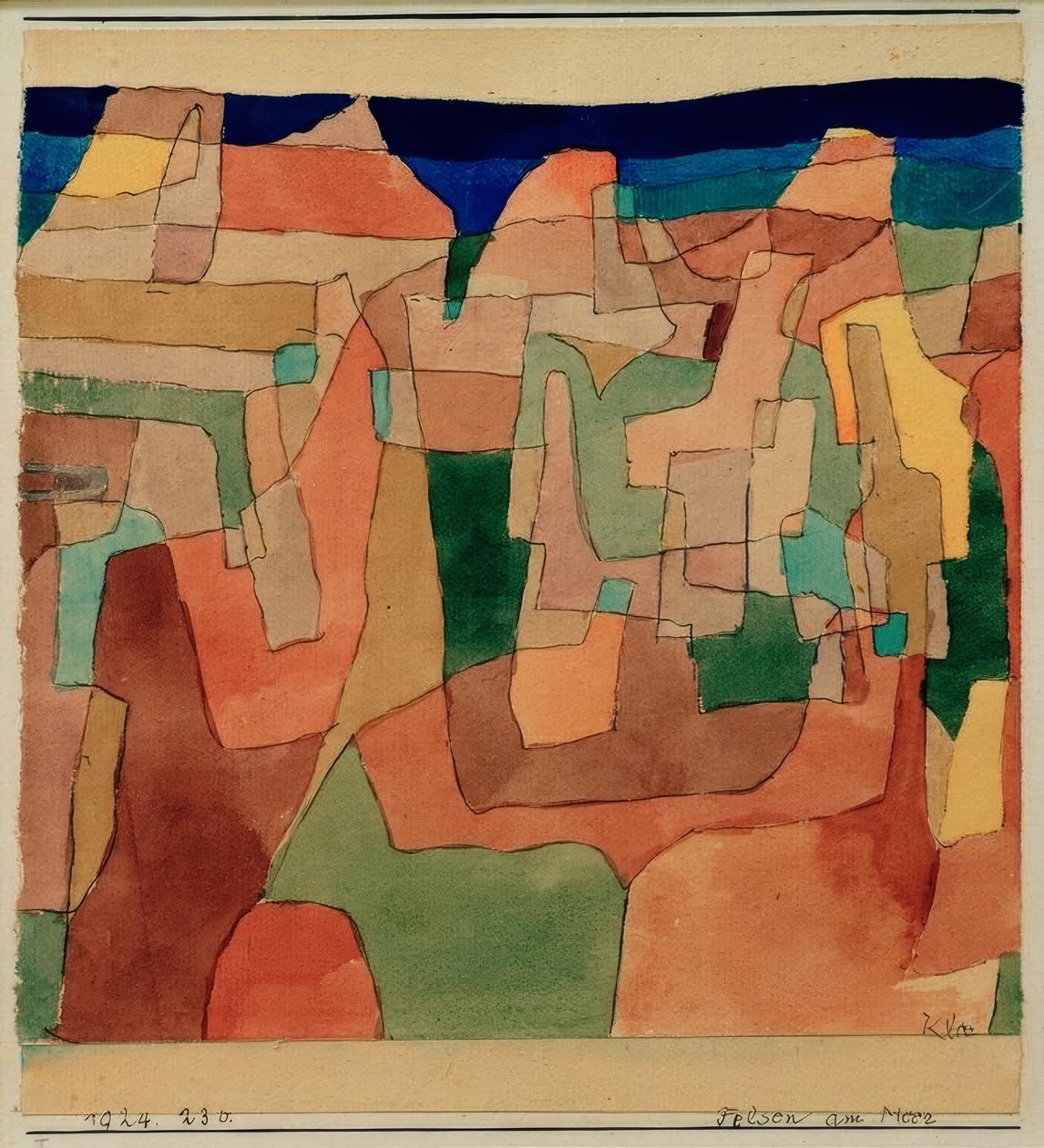 Rotsen aan zee door Paul Klee