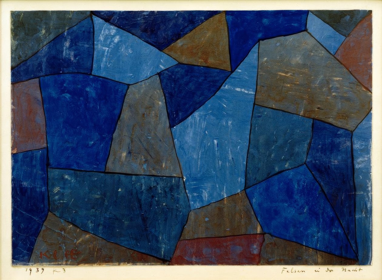 Rotsen in de nacht door Paul Klee