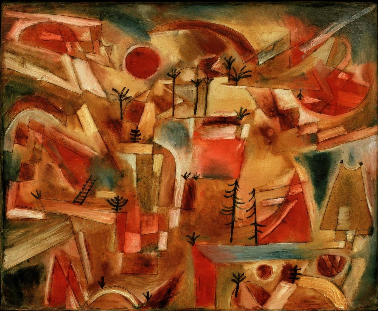 Rotslandschap (met Palmen en Dennen) door Paul Klee