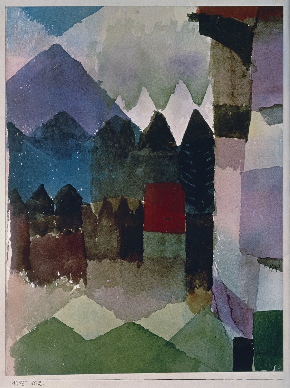 Föhnwind in de tuin van Franz Marc door Paul Klee