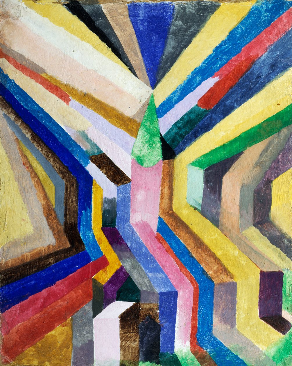 Groene kerk en toren door Paul Klee