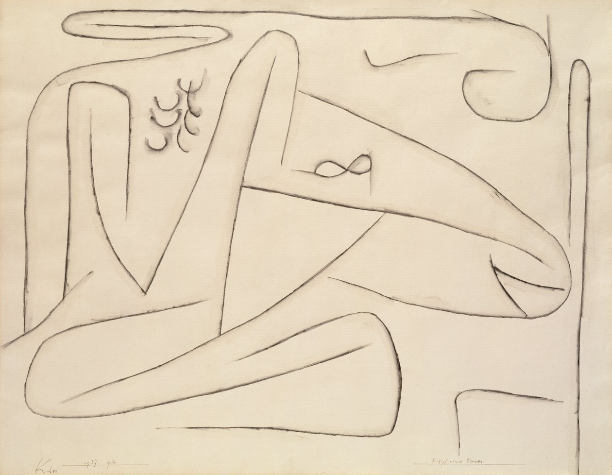 Hoofd van een dier door Paul Klee