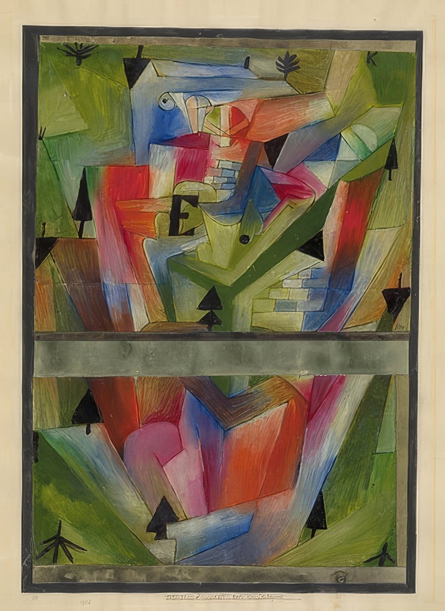 Landschap bij E. (in Beieren). 1921, 182 door Paul Klee