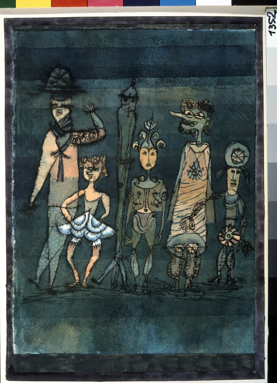 Maskers. Schilderij van Paul Klee (1879-1940) door Paul Klee