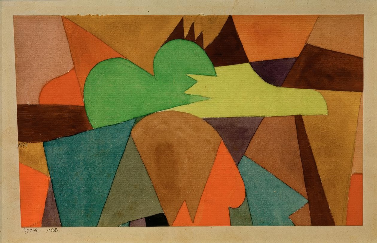 Met de bruine kant door Paul Klee