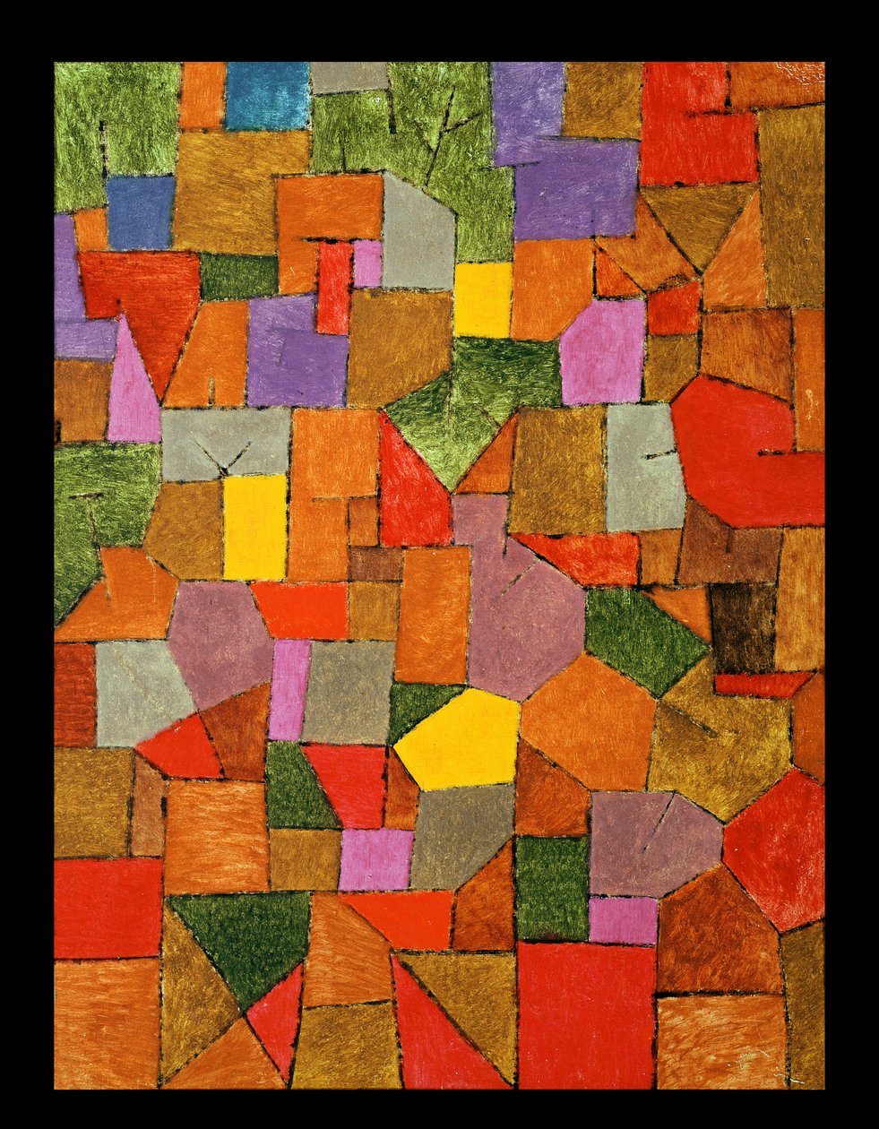 Bergdorp (Herfst) 1934 door Paul Klee