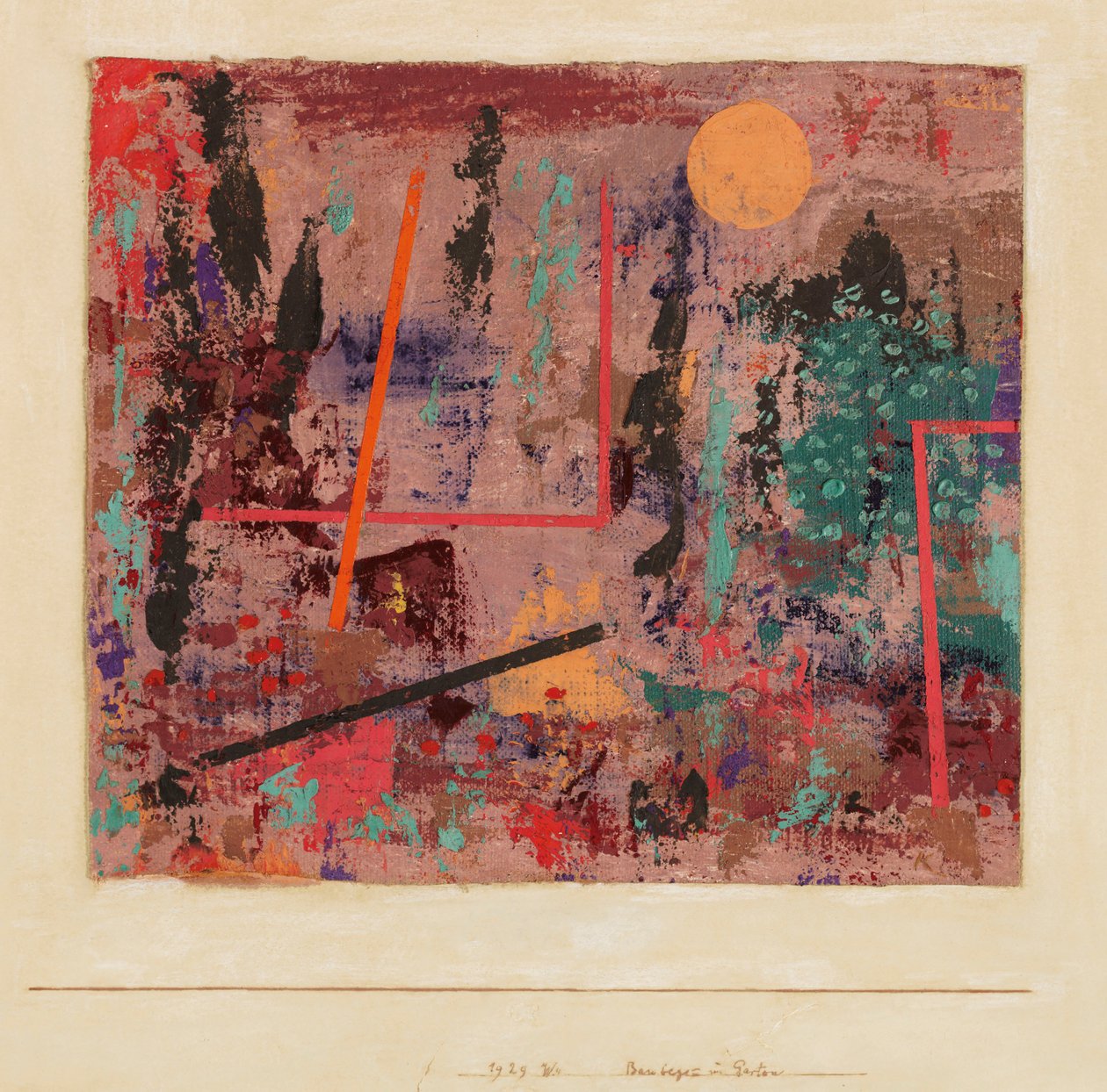 Begin van de tuinconstructie, 1929 door Paul Klee