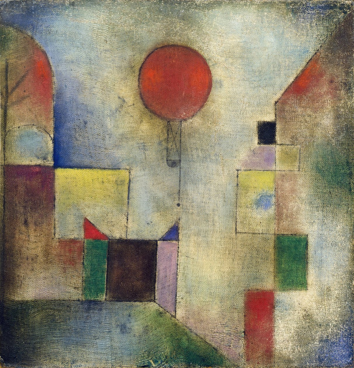 Rode ballon, 1922 door Paul Klee