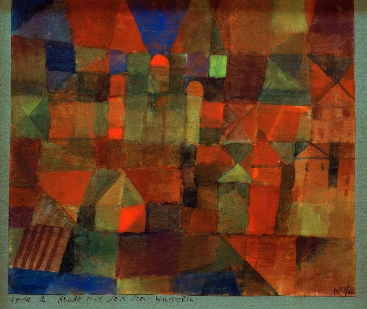 Stad met de drie koepels door Paul Klee