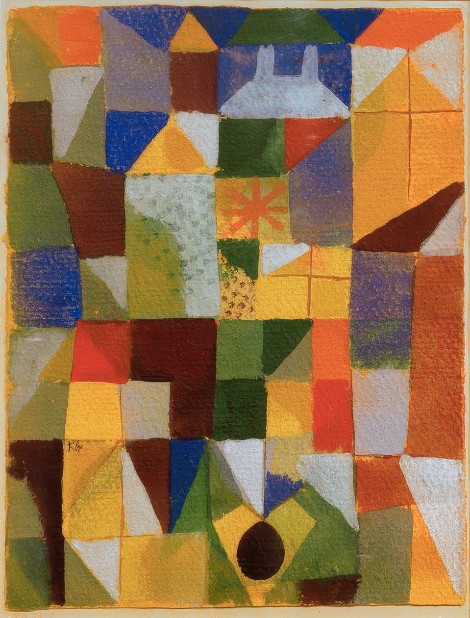 Stedelijke compositie met gele ramen door Paul Klee