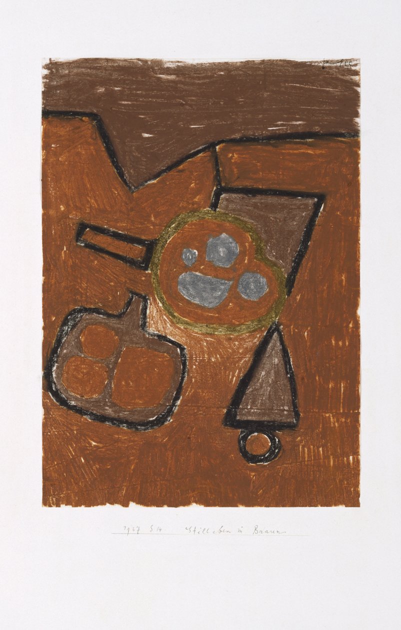 Stilleven in bruin door Paul Klee