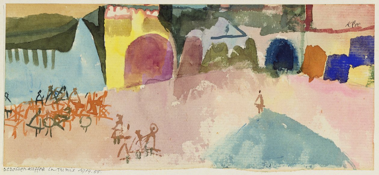 Straatcafé in Tunis door Paul Klee