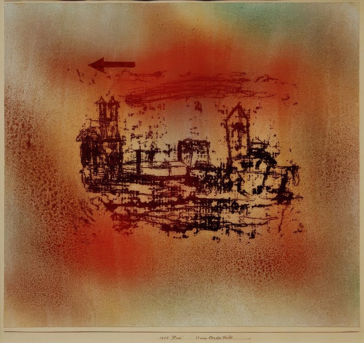 Storm over de stad door Paul Klee