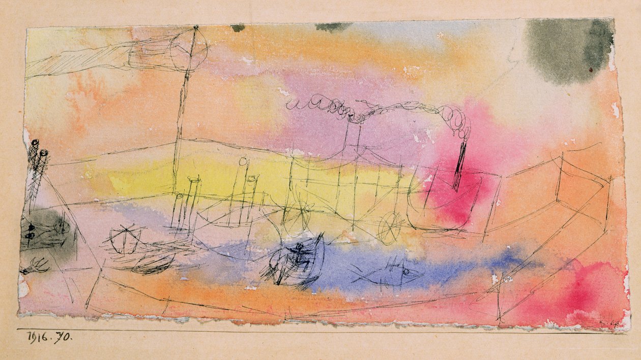 De Vis in de Haven door Paul Klee