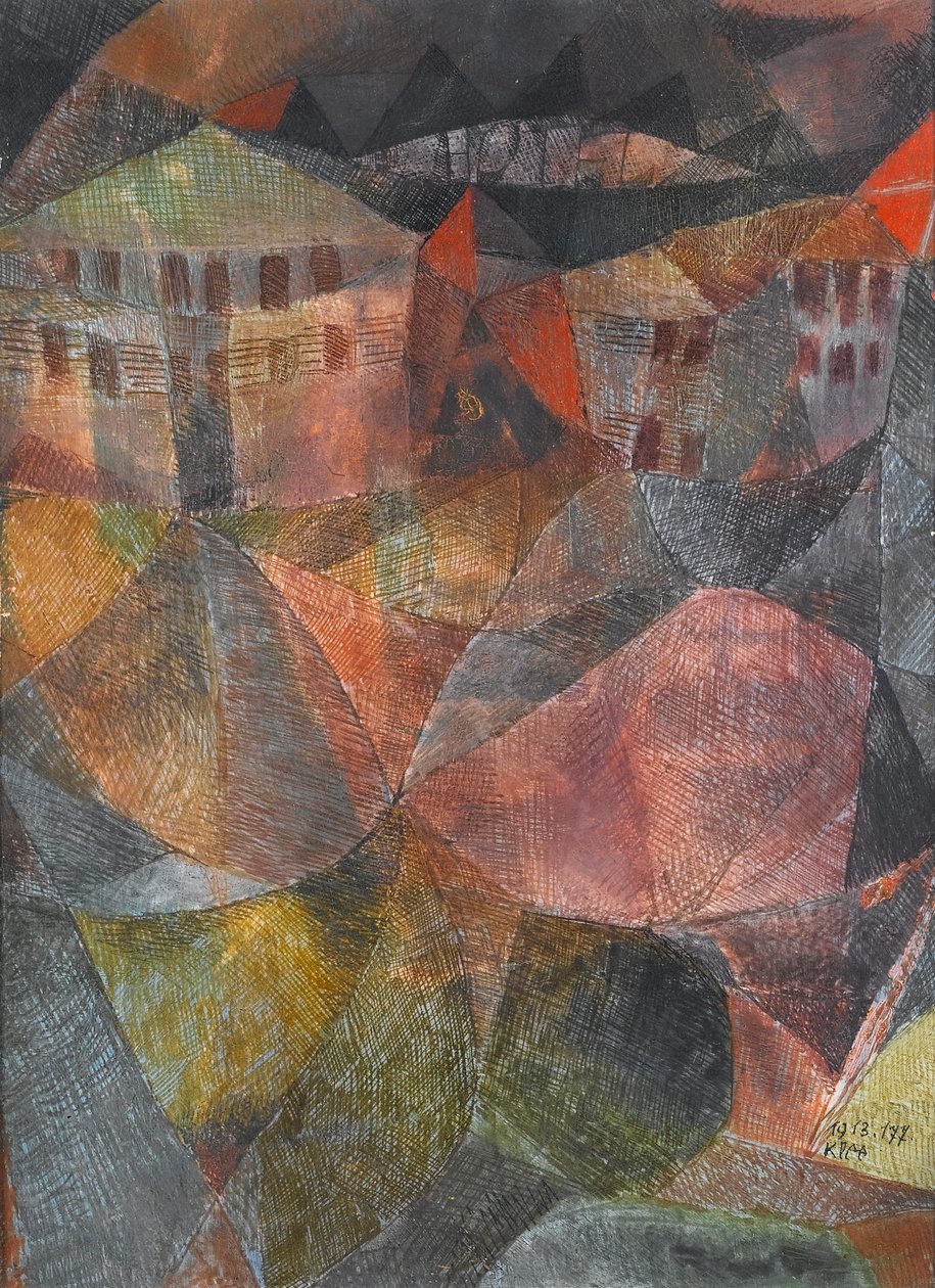 Het Hotel, 1913 door Paul Klee
