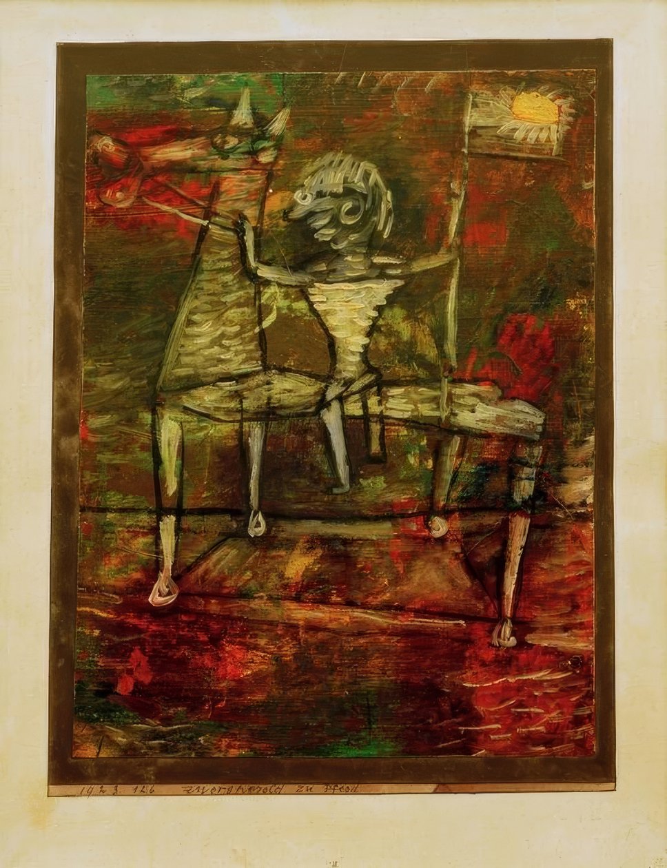 Dwergheld te paard door Paul Klee