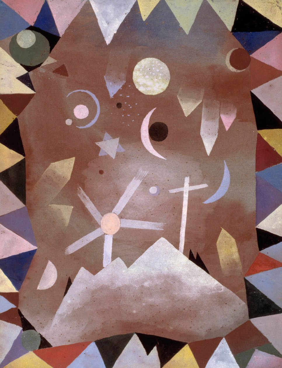 Über Bergeshöhe door Paul Klee